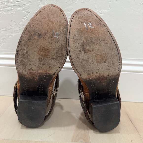 Freebird by Steven Clash Leather Ankle Boot Women's 9 Distressed Bootie Tan - Picture 15 of 15